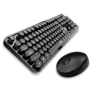 2.4G Draadloze Game Toetsenbord Muis Combo Kantoor Gebruik Gemengde Lipstick Kleur Pumk Ronde Keycap Toetsenbord Voor Gamer Notebook Pc laptop