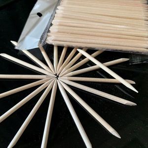 100Pcs Nail Art Houten Stok Dode Huid Push Punt Boor Stok Double End Cuticle Pusher Professionele Manicure Tool Set