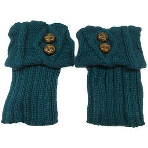 Winter Warmer Meisje Been Elastische Gebreide Sokken Voet Cover Met Knop Vrouwen Herfst Winter Haak Boot Manchetten Hoop Hoop Sokken