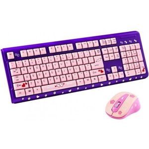 1 Set Bedraad Toetsenbord Muis Combo Voor Desketop Laptop Notebookcute Cartoon Kat Patroon Roze Meisje Toetsenbord En Muis Set