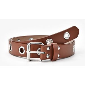 Oogje Pu Hollow Penk Riem Vrouwen Mode Dunne Vierkante Gesp Legering Riemen Vrouwelijke Jeans Jurk Tailleband Brand