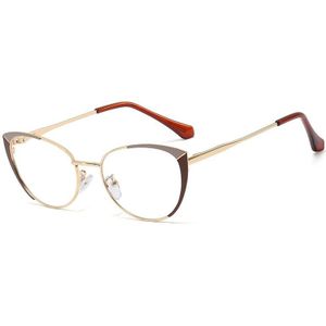 Kiekeboe Metalen Frame Cat Eye Brillen Recept Accessoires Vrouwelijke Gouden Witte Retro Ovale Glazen Voor Vrouwen Clear Lens