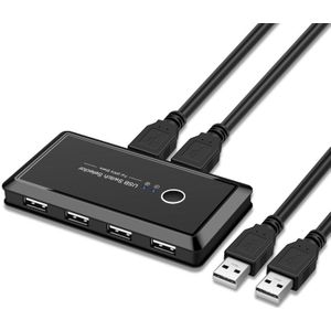 KVM Switch USB 3.0 Selector Switch 2 PCs Share 4 USB 2.0 Devices for Keyboard and Mouse Scanner Printer Kvm Switch Hub