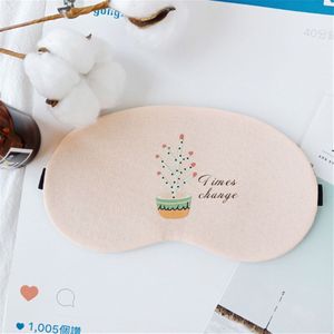 1pc Eenvoudige Leuke Cactus Slaapmasker Zachte Comfort Rest Relax Gewatteerde Slaap Shade Cover Slapen Aid Eye Patch care Tool