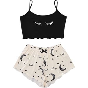 Vrouwen Zomer Hemdje Shorts Set Vrouwelijke Yoga Sexy Sleevless Crop Vest + Elastische Taille Korte Broek 2 Stuks thuis Sportkleding