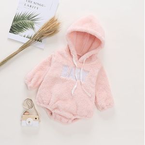 Leuke Baby Pasgeboren Baby Prinses Meisje Kleding Lange Mouwen Hoddies Warm Katoenen Romper Kleding Herfst Winter Dragen 0-18M