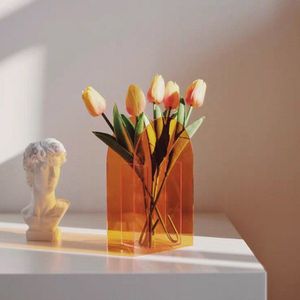 Leuke Transparant Acryl Vazen Bloemen Container Decoratieve Bloem Bruiloft Bloemen Centerpieces Home Office Decor