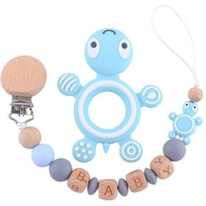 2 Stks/partij Diy Food Grade Speenketting Baby Siliconen Anti-Verloren Keten Baby Molaire Speenketting Losse Kraal Schildpad kauwen Bijtring