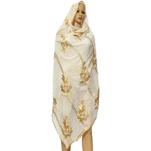 Afrikaanse Vrouwen Sjaals Moslim Borduurwerk Zachte Katoen Grote Sjaal Voor Sjaals Wraps
