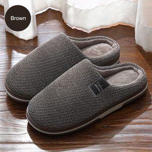 Mannen Slippers Traagschuim Slippers Voor Thuis Winter Antislip Mannelijke Huis Schoenen Streep Unisex Indoor Plus Size 11-12 MT-20119