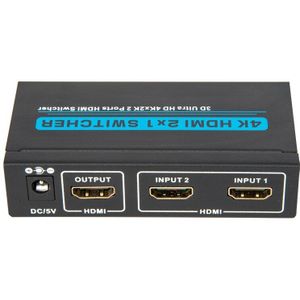 2 Poort 4K * 2K 1080P Hdmi Switch Selector 3D Ultra Hd 2 Ingang 1 Uitgang Switcher splitter Box Voor Hdtv Xbox PS3 PS4 Multimedia