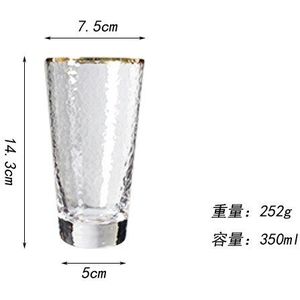 Japanse Stijl Gold Randen Verdikte Wijn Glas, Hittebestendig Glas Water Glas Thuis Fruit Cup Drink Glas