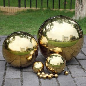 Rvs Hollow Staren Bal Spiegel Gepolijst Shiny Gold Sphere Voor Huis Tuin Ornament