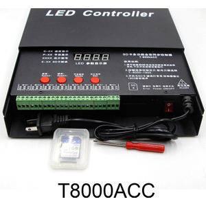 T-1000S T1000D T1000ACC T4000ACC T8000ACC 256 Sd-kaart WS2812B WS2811 APA102 WS2813 SK9822 Led 2048 Pixels Programma Controller