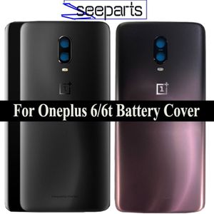 Originele Glas Voor Oneplus 6T Terug Batterij Cover Deur Achter Glas Voor Oneplus 6 Batterij Cover 1 + 6T Behuizing Case Met Camera Lens