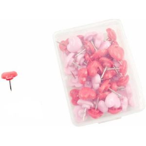 HKYSHP 50 stks/set Creatieve romantische hartvormige punaise leuke roze push pins punaise kantoor school accessoires benodigdheden