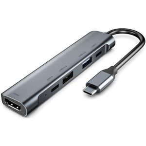 5 In1 60W Usb 3.0/Pd/4K Hdmi Hub Snelle Opladen Uitbreiding Dock Station Adapter Laptop docking Stations 480Mbps Draadloze Oplader