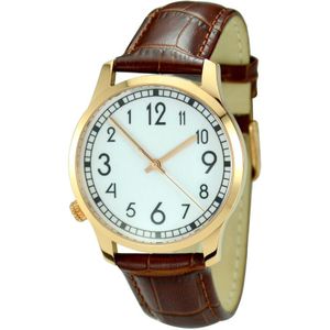 Achterwaarts Horloge Rose Gold Case Big Size Mannen Horloge wereldwijd Welkom