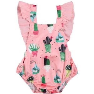 Zomer Baby Baby Meisjes Kleding Bodysuits Cactus Print Mouwloze Katoen Knop Jumpsuits