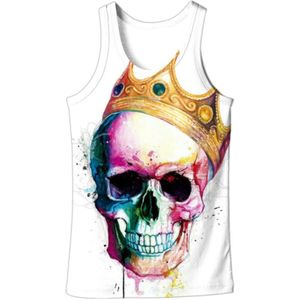 Cloudstyle 3D Tank Tops Mannen Kroon Kleur Schedel 3D Print Singlet Vest Mouwloze Zomer Casual Streetwear Tops Plus Size 5XL