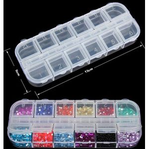 Nail Art Doos Lege Verdeeld Case Nail Tips Strass Kralen Gems Opbergdoos