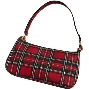 Luxe Vrouwen Baguette Bag Retro Plaid Schoudertas Rode Vintage Tassen Dames Handtas Messenger Portemonnee Bolsa Feminina