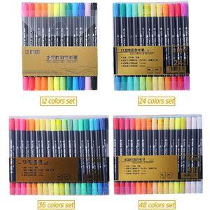 STA 3110 80 Kleuren tweekoppige Water Oplosbaarheid Gekleurde Brush Marker Kalligrafie Schets Schilderen pen Voor Art Supplies