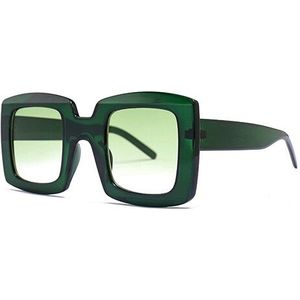 HBK Vrouwen Unisex Vierkante Zonnebril Mannen Mode Stijl Zonnebril Dames Oversized Big Frame Eyewear Zwarte Luipaard UV400
