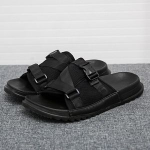 Branden Man Sandalen Zomer Kunstmatige Casual Schoenen Mannen slippers Mode mannen Casual Schoenen Trend Mannelijke Instappers Zwart 45 Strand schoenen