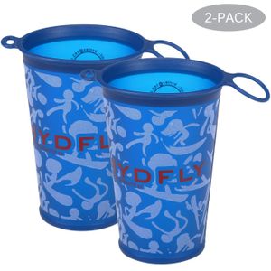 2 Pcs Outdoor Bidon Sport Cup 200Ml Opvouwbare Zacht Water Fles Voor Outdoor Sport Wandelen Fietsen Camping Running