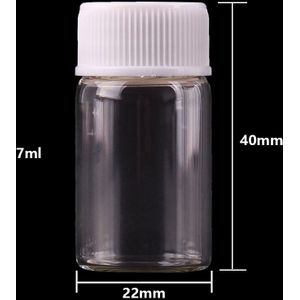5 ml 6 ml 7 ml 10 ml 14 ml Mini Clear Flessen met wit Plastic Schroefdop Lege Spice Flessen Potten DIY Ambachten flesjes