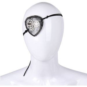 Unisex Vintage Steampunk Gear Eye Patch Gothic Ketting Lederen Eye Maskers Cosplay Accessoires