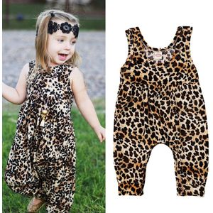 Pasgeboren Kids Baby Meisjes Romper Mouwloze Luipaard Print Jumpsuit Harem Playsuit Kleding Outfits 0-24M