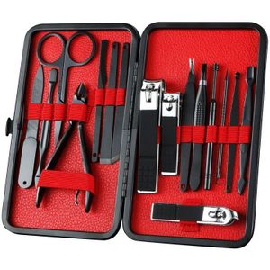 16Pcs Manicure Snijders Nagelknipper Set Rvs Manicure Pedicure Nagels Reizen Kit Cuticle Remover Kit