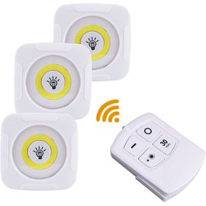 3PCS Onder Kast Licht Draadloze Smart LED Night Lamp Batterij Afstandsbediening Lamp voor Keuken Kast Trap Gang