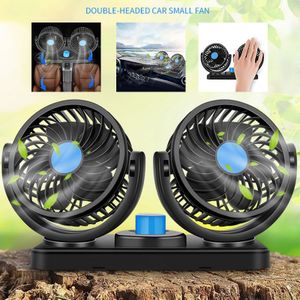 1 Pc 12/24V Dual Head Auto Usb Ventilator Draagbare Voertuig Vrachtwagen 360 Graden Auto Cooling Cooler Energie saving Truck Koeler Elektrische Ventilator