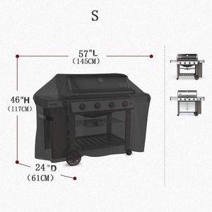 Zwart Waterdichte oven cover barbecue cover stofdicht en regendicht grill cover barbecue accessoires barbecue cover gas carbon el