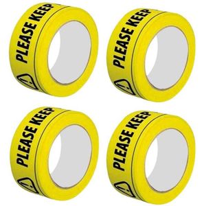 4Pcs Sociale Distantiëren Vloer Tape Strips Veiligheid Streep Tape Sociale Distantiëren Vloer Teken Houd Een Veilige Afstand 2M