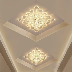 Moderne Vierkante Kleur Koplamp Led Plafondlamp Ingebed Kristal Gangpad Hal Entree Lamp Interieur Licht