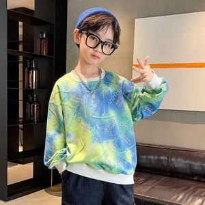 Kinderen Lente Herfst Kleding Jongens Sweatshirt Katoen Tops Koreaanse Stijl Kids Gedrukt T-shirts Grote Tieners Casual Outfits