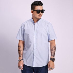 8xl 7xl 6xl 5xl Grote Mannen Mode Katoen Mannen Sociale Overhemd Heren Korte Mouw Shirts Man Polka Dot casual Plus Size