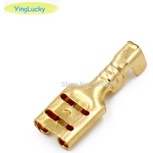 100 pcs 2.8mm 4.8mm 6.3mm Koper Crimp Terminal Splice Vrouwelijke Spade Connector voor Arcade drukknop Micro schakelaar Kabel