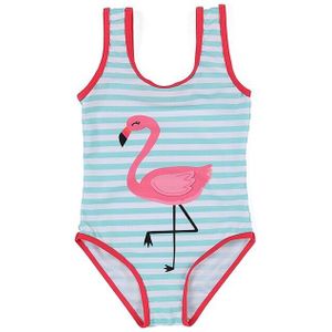 Badpak meisje Een Stuk Badmode Kinderen Bodysuit Pretty Flamingo Gestreepte Print Badpak voor Meisje Beachwear