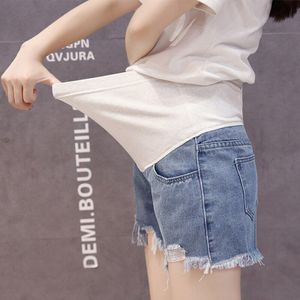 Lente En Zomer Zwangere Vrouwen Denim Shorts Buik Capri-Broek Wijde Pijpen Jeans Moederschap Kleding Zwangere Kleding 4011