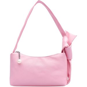 Casual Solid Pu Leather Handtas Totes Populaire Eenvoudige Vrouwelijke Dagelijkse Tas Vrouwelijke Stropdas Knoop Kleine Schoudertas