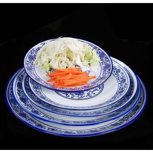 6-10Inch Blauw En Wit Porselein Eten Platen Jingdezhen Ronde Keramische Diner Plaat Vintage Chinese Servies Westerse Steak schotel