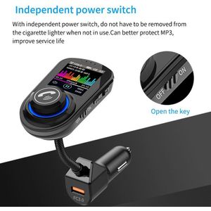 Tioodre G45 Auto Mp3 Bluetooth 5.0 Speler Kleur Groot Scherm Lossless Geluid Dual Usb Car Charger Fm-zender Voice Wake-Up