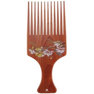 1 Pc Retro Brede Tanden Borstel Pick Kam Vork Haarborstel Insert Haar Pick Kam Gear Kam Voor Krullend Afro Haar styling Tools