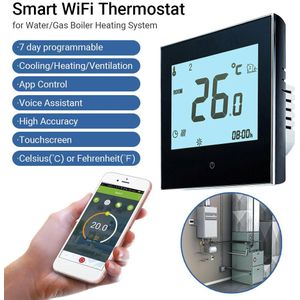 Thuis Programmeerbare Thermostaat Met Wifi Voor Water/Gas Boiler Smart Touchscreen Warmte 95-240V Vervanging Voor Thuis tmall Genie