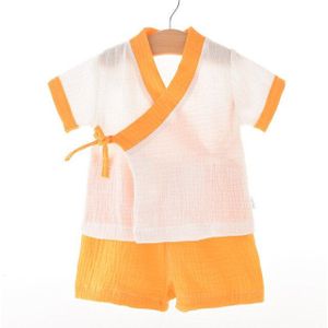 Baby Gaas Kimono Troost Korte Mouwen kinderen Nachtkleding Pak Pyjama Sets Voor Kids Hanfu Stijl Pyjama Kerstcadeau Z885